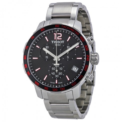 Tissot Quickster Chronograph Black Dial Stainless Steel Men's Watch T0954171105700 watches