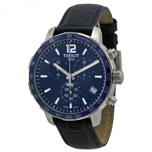 Tissot Quickster Chronograph Blue Dial Blue Leather Men's Watch T0954171604700 watches