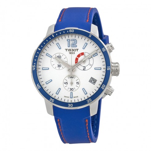 Tissot Quickster Chronograph Soccer World Cup 2014 White Dial Blue Silicone Men's Watch T0954491703700 watches
