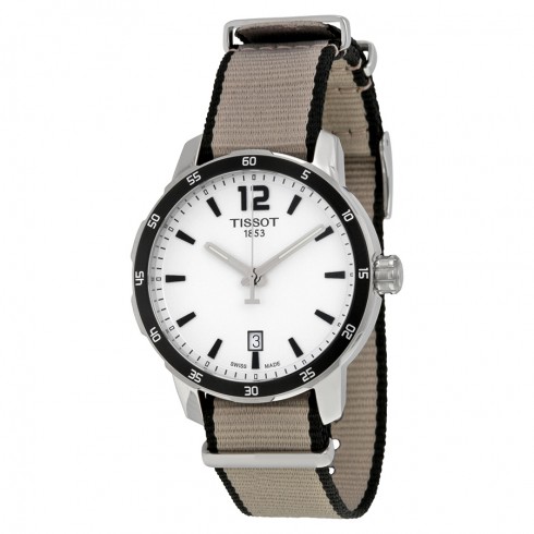 Tissot Quickster Silver Dial Stainless Steel Case Nylon Strap Men's Watch T0954101703700 watches