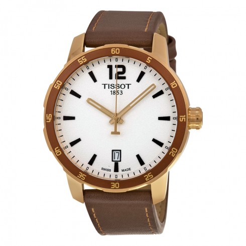 Tissot Quickster Silver White Dial Brown Leather Men's Watch T0954103603700 watches