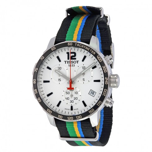 Tissot Quickster White Dial Striped Nylon Men's Watch T0954171703702 watches