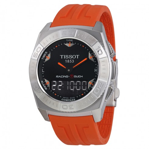 Tissot Racing-Touch Black Dial Black Chronograph Orange Rubber Strap Men's Watch T0025201705101 watches