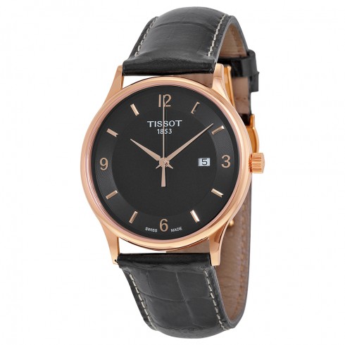 Tissot Rose Dream Automatic Black Dial Black Leather Men's Watch T9144104605700 watches