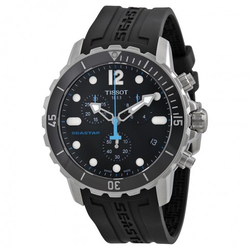 Tissot Seastar 1000 Chronograph Black Dial Black Rubber Men's Watch T0664171705700 watches