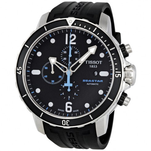 Tissot Seastar Chronograph Automatic Black Dial Men's Watch T0664271705700 watches