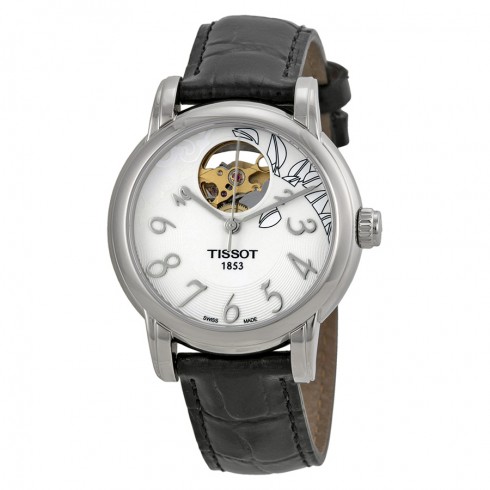 Tissot T Classic Automatic White Dial Black Leather Ladies Watch T0502071603200 watches