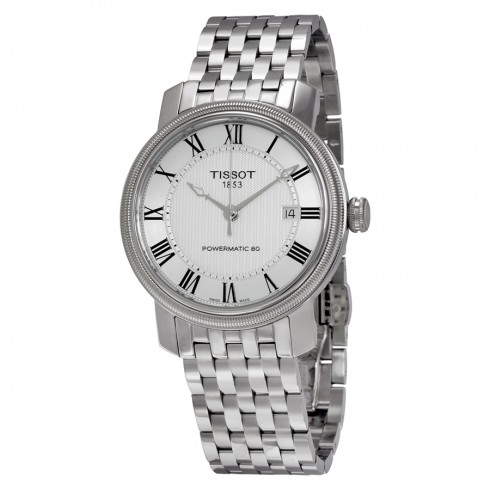 Tissot T-Classic Bridgeport Powermatic 80 Automatic Silver Dial Stainless Steel Men's Watch T0974071103300 watches
