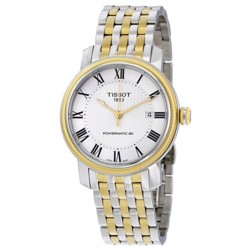 Tissot T-Classic Bridgeport Powermatic 80 Silver Dial Two-tone Men's Watch T0974072203300 watches