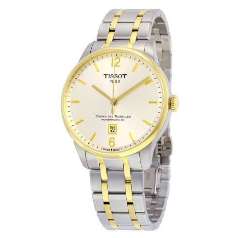 Tissot T-Classic Chemin Des Tourelles Silver Dial Two Tone Automatic Men's Watch T099.407.22.037.00 watches
