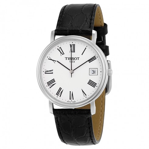 Tissot T-Classic Desire White Dial Black Leather Men's Watch T52142113 watches