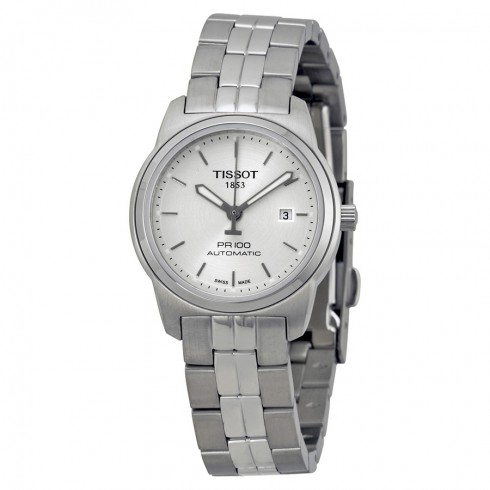 Tissot T-Classic PR100 Automatic Silver Dial Stainless Steel Ladies Watch T0493071103100 watches