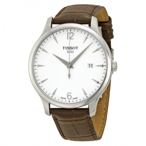 Tissot T Classic Tradition Silver Dial Brown Leather Men's Watch T0636101603700 watches