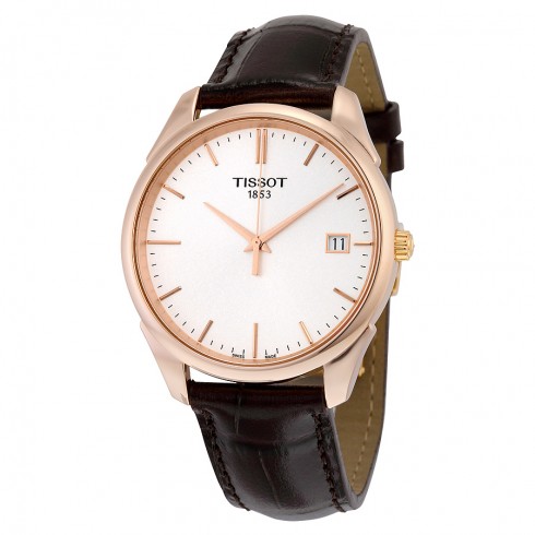 Tissot T-Gold Vintage Silver Dial Leather Strap Men's Watch T9204107603100 watches