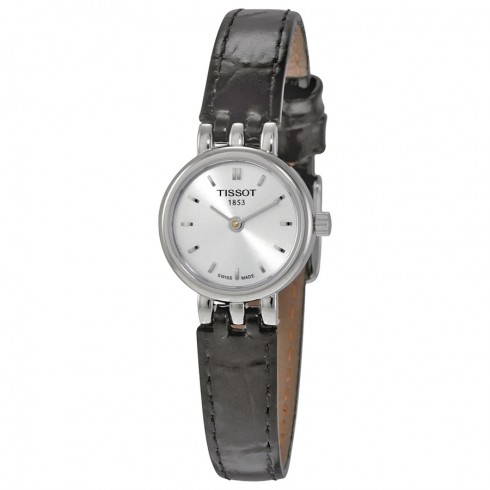Tissot T-Lady Lovely Silver Dial Black Leather Ladies Watch T0580091603100 watches