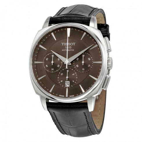 Tissot T-Lord Automatic Chronograph Black Dial Black Leather Men's Watch T0595271605100 watches