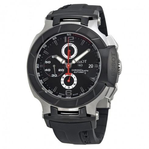 Tissot T Race Chronograph Automatic Black Polyurethane Men's Watch T0484272705700 watches