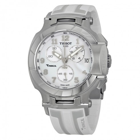 Tissot T-Race Chronograph White Grey Dial White Silicone Men's Watch T0484171701200 watches