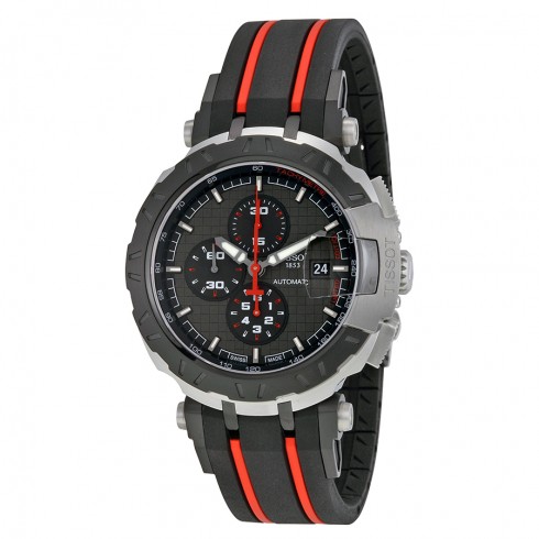 Tissot T-Race MotoGP 2015 Automatic Anthracite Dial Black and Red Rubber Band Men's Sports Watch T0924272706100 watches