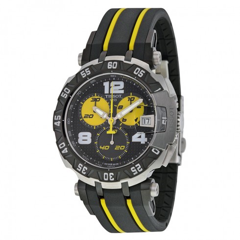 Tissot T-Race Thomas Luthi 2015 Black Dial Black and Yellow Rubber Band Men's Sports Watch T0924172705700 watches