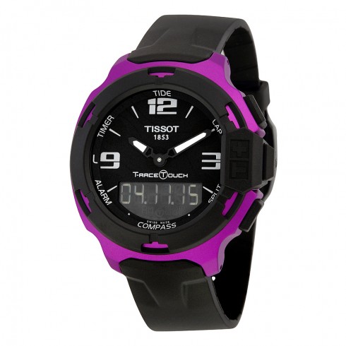 Tissot T-Race Touch Aluminium Black Dial Black-Purple Aluminium Case Black Silicon Band Men's Sports Quartz WatchT0814209705705 watches