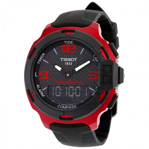 Tissot T-Race Touch Red Aluminium Black Dial Black Silicone Men's Sports Watch T0814209720700 watches