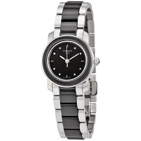 Tissot T-Trend Black Ceramic Diamond Ladies Watch T0642102205600 watches