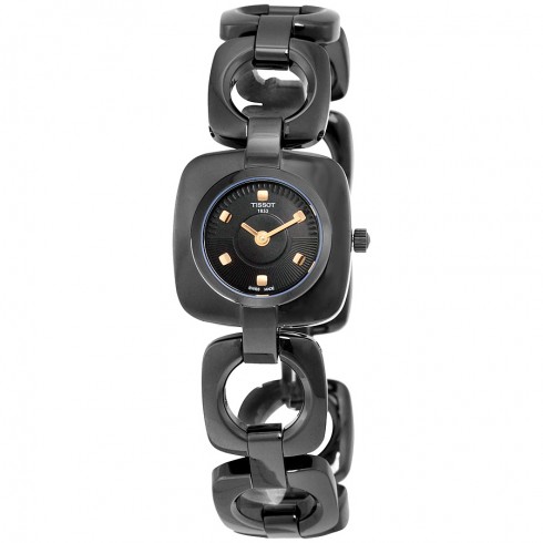 Tissot T-Trend Odaci-T Black Dial Black PVD Ladies Watch T0201091105100 watches