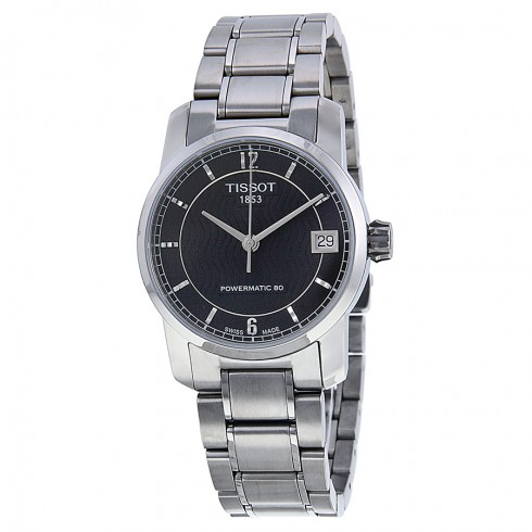 Tissot T-Classic Automatic Black Dial Titanium Ladies Watch T0872074405700 watches