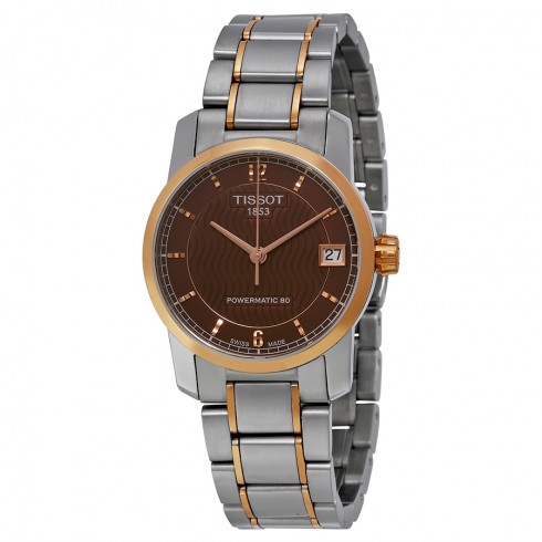Tissot T-Classic Automatic Brown Dial Two-tone Ladies Watch T0872075529700 watches