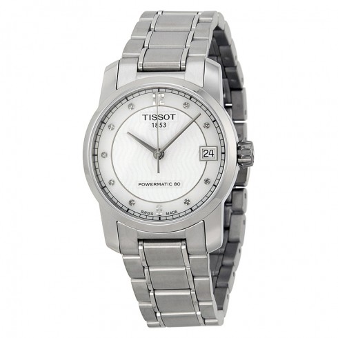 Tissot T-Classic Automatic Mother of Pearl Dial Titanium Ladies Watch T0872074411600 watches