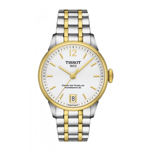 Tissot T-Classic Chemin Des Tourelles Automatic White Dial Two-Tone Stainless Steel Men's Watch T0992072203700 watches