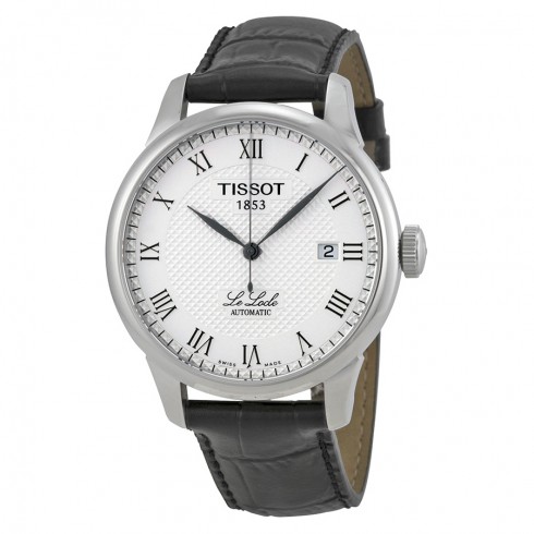 Tissot T-Classic Le Locle Silver Dial Black Leather Men's Watch T41.1.423.33 watches