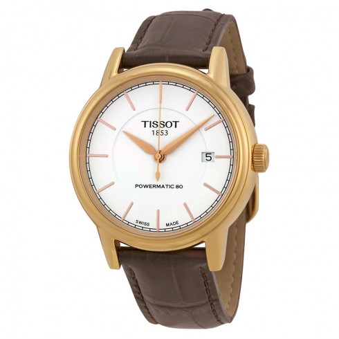 Tissot T-Classic Powermatic White Dial Brown Leather Men's Watch T0854073601100 watches