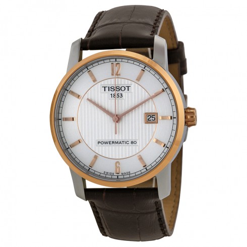 Tissot T-Classic Silver Dial Brown Leather Men's Watch T0874075603700 watches