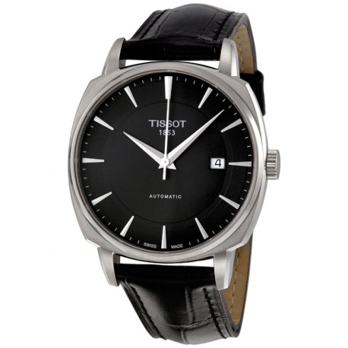 Tissot T-Lord Black Dial Automatic Black Leather Men's Watch T0595071605100 watches