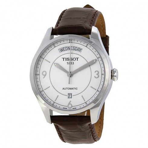 Tissot T-One Automatic Silver Dial Brown Leather Men's Watch T0384301603700 watches