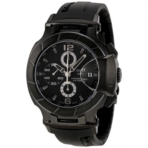 Replica Tissot T-Race Black Dial Chronograph Automatic Black Rubber Men's Watch T048.427.37.057.00 Watch