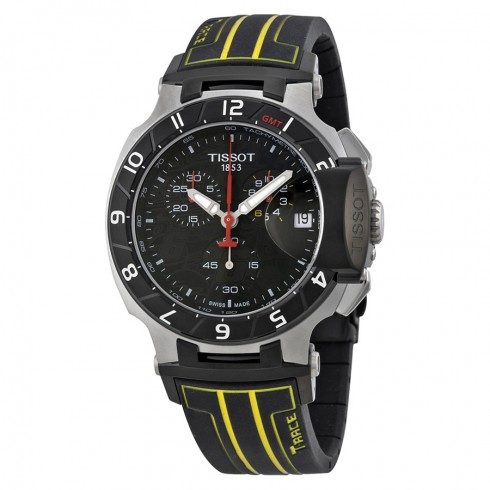 Tissot T-Race Chronograph Black Dial Black Rubber Men's Watch T0484172705103 watches