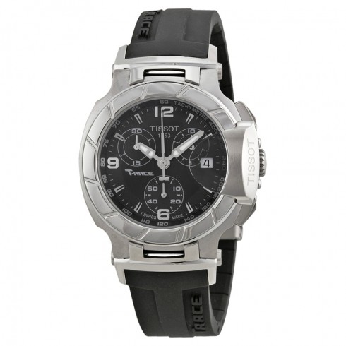 Tissot T-Race Chronograph Black Rubber Strap Ladies Watch T0482171705700 watches