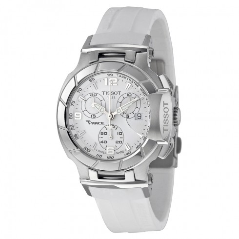 Tissot T-Race Chronograph White Rubber Strap Ladies Watch T0482171701700 watches