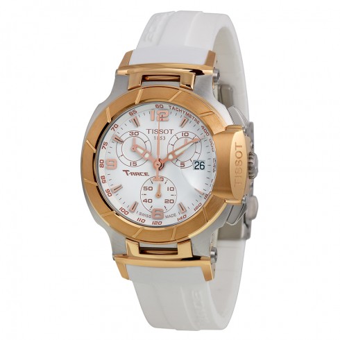 Tissot T-Race Chronograph White Rubber Strap Ladies Watch T0482172701700 watches