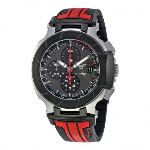 Tissot T-Race Motogp Chronograph Automatic Grey Dial Black and Red Rubber Men's Watch T0484272706100 watches