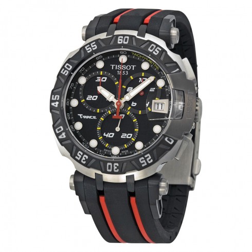 Tissot T-Race Stefan Bradl Black Dial Black And Red Rubber Men's Sports Watch T0924172705100 watches