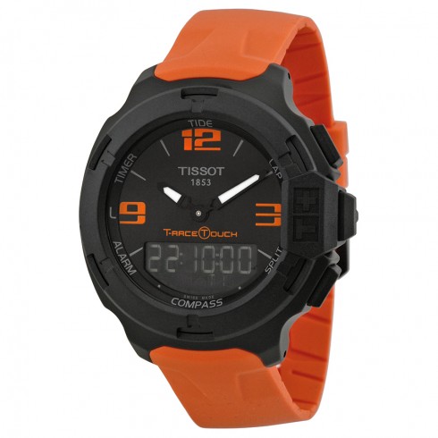 Tissot T-Race Touch Black Dial Orange Rubber Men's Watch T0814209705702 watches