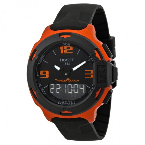 Tissot T-Race Touch Black Dial Orange Rubber Men's Watch T0814209705703 watches