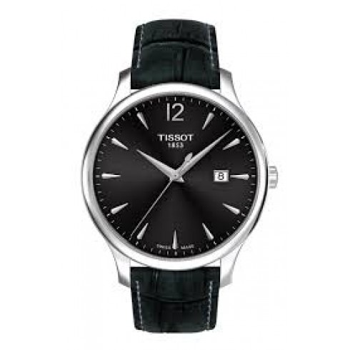 Tissot Tradition Grey Dial Dark Grey Leather Men's Watch T0636101608700 watches