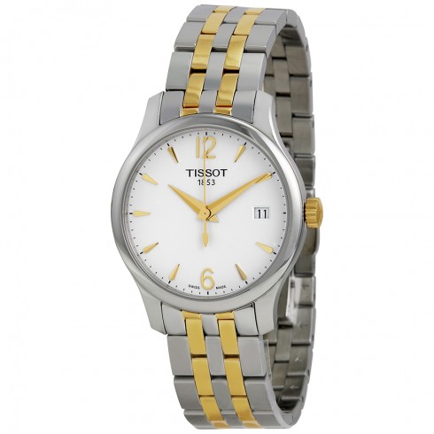 Tissot Tradition White Dial Two-tone Stainless Steel Ladies Watch T0632102203700 watches
