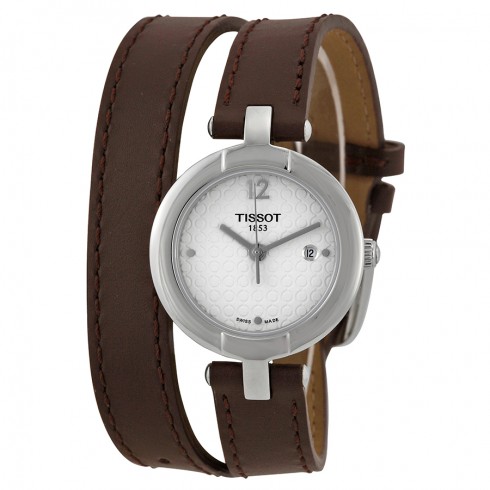 Tissot Trend Silver Dial Brown Leather Ladies Watch T0842101601703 watches
