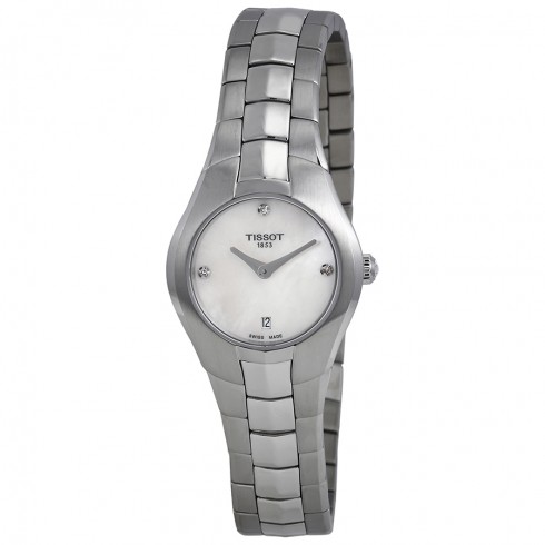 Tissot T-Round White Diamond Dial Stainless Steel Ladies Watch T0960091111600 watches